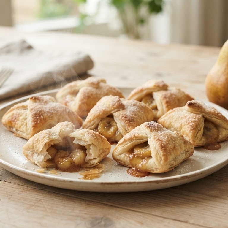 Pakketjes gevuld met banaan en peer recept