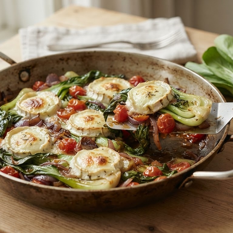 Paksoi met geitenkaas recept