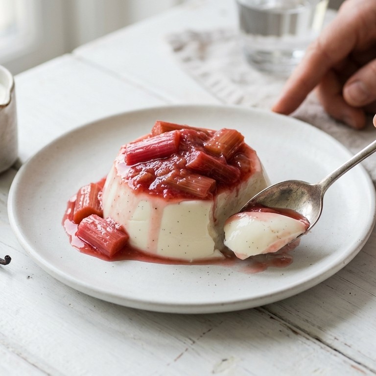 Panna cotta met rabarbercompote recept