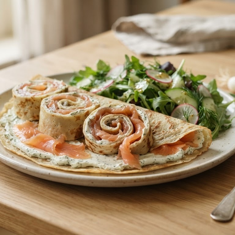 Pannekoek met gerookte zalm recept