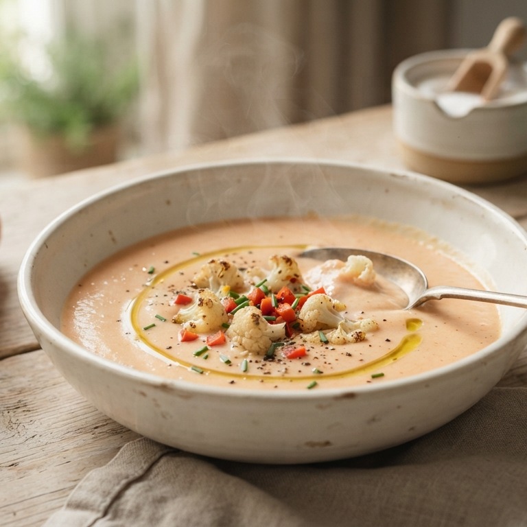 Paprika-bloemkoolsoep recept