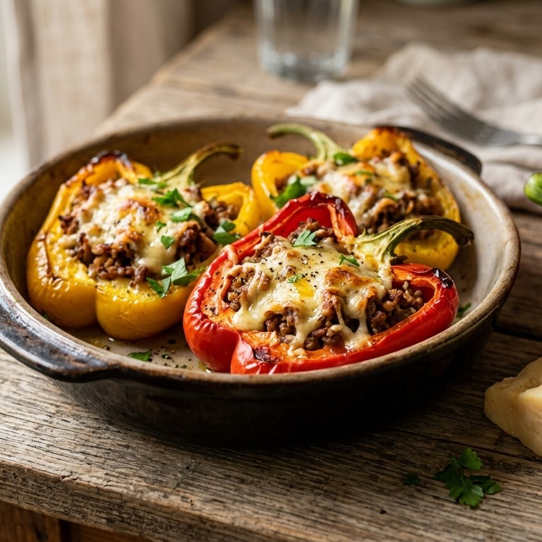 Paprika gevuld met gehakt uit de oven recept