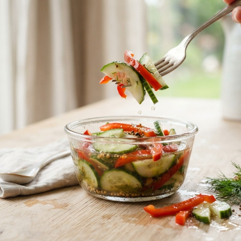 Paprika-komkommer zoet-zuur recept