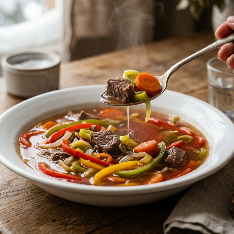 Paprika-rundvlees soep recept