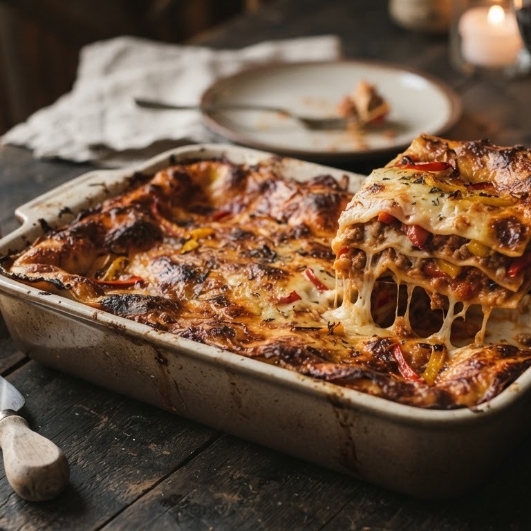 Paprikalasagne met oude kaas recept