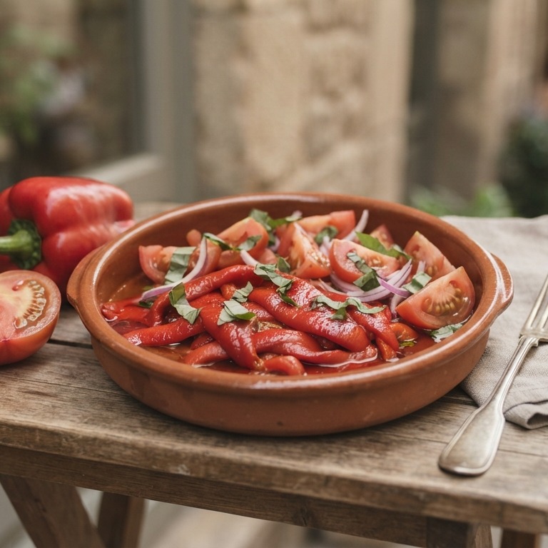 Paprikasalade - Ensalada de pimientos recept