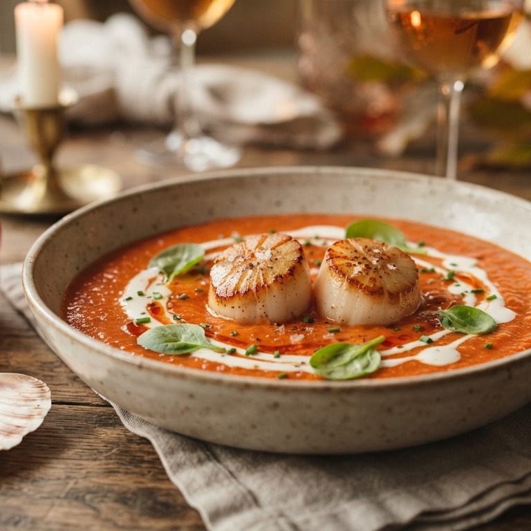 Paprikasoep met coquilles recept