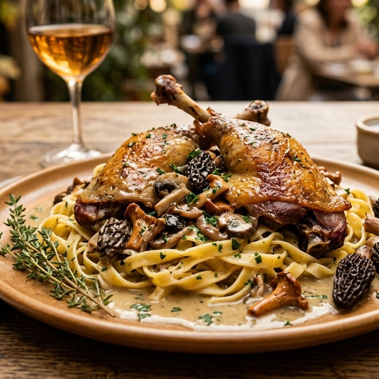 Parelhoen met paddestoelen recept