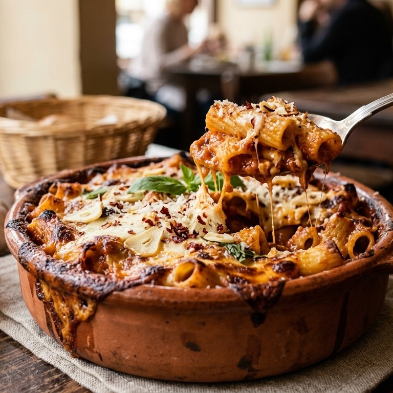 Pasta al forno con pomodori recept