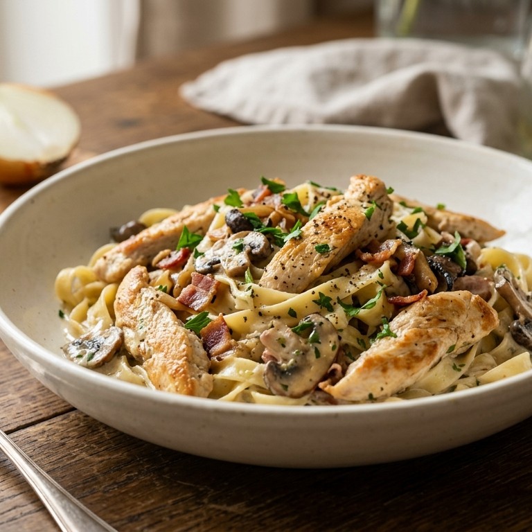 Pasta met blue band finesse  en kipreepjes recept