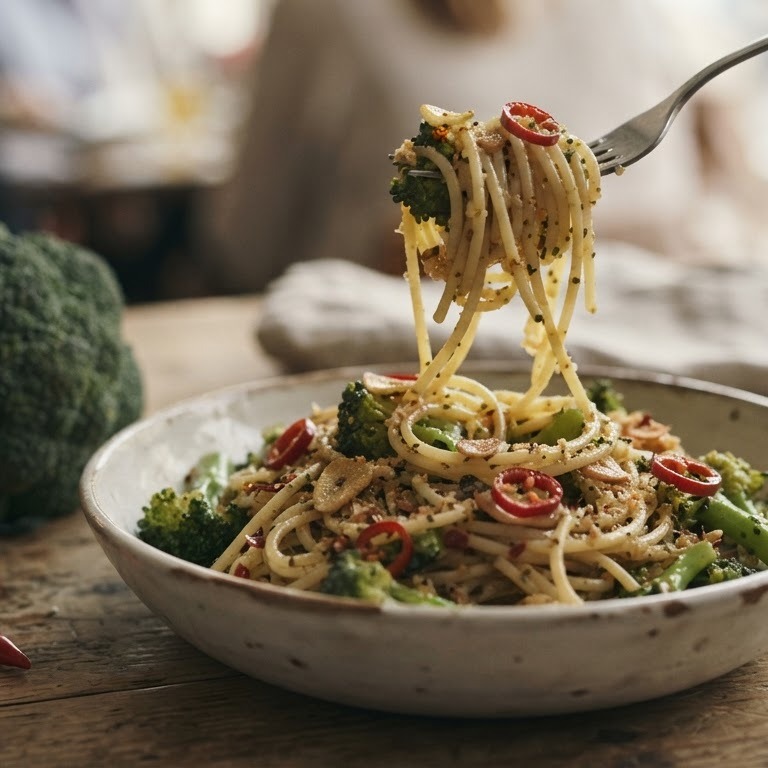 Pasta met broccoli en chilipeper recept