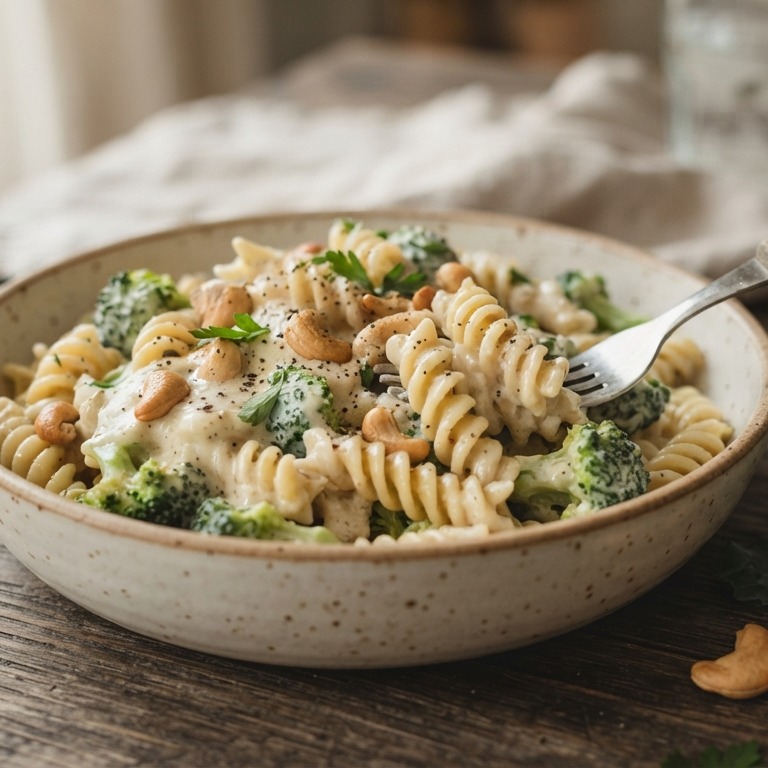 Pasta met brocolli in een saus van geitenkaas recept