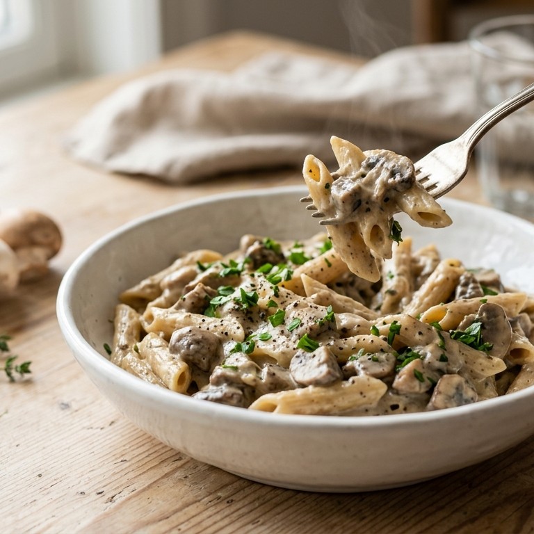 Pasta met champignonsoep recept