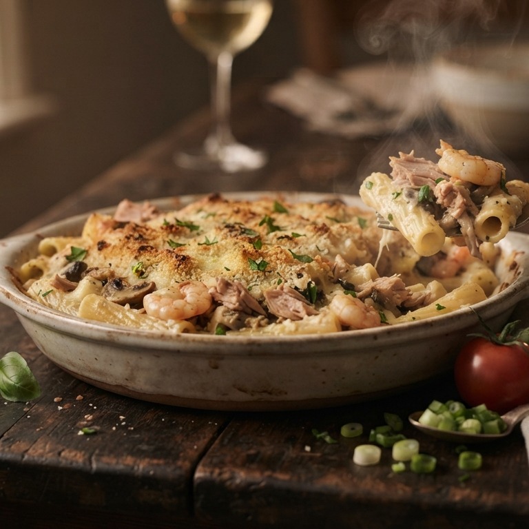 Pasta met garnalen en tonijn recept