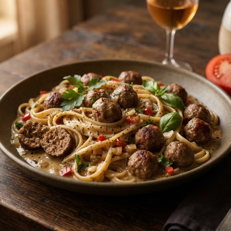 Pasta met gehakt en pepersaus recept