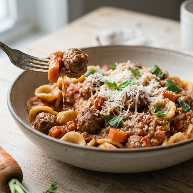 Pasta met gehaktballetjes recept