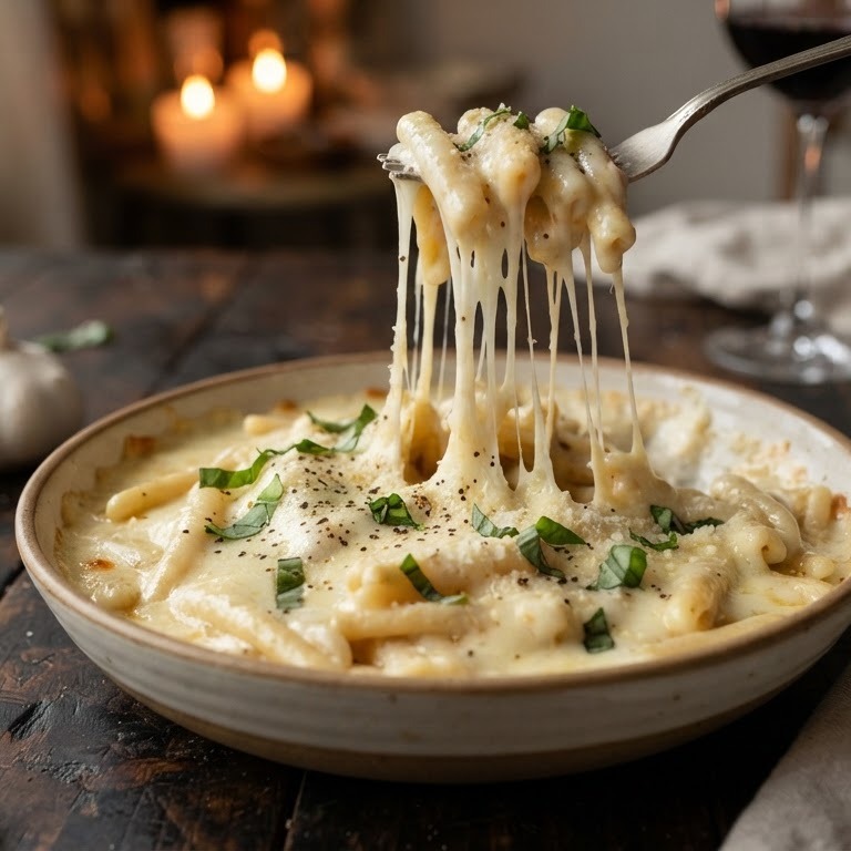 Pasta met kaassaus recept