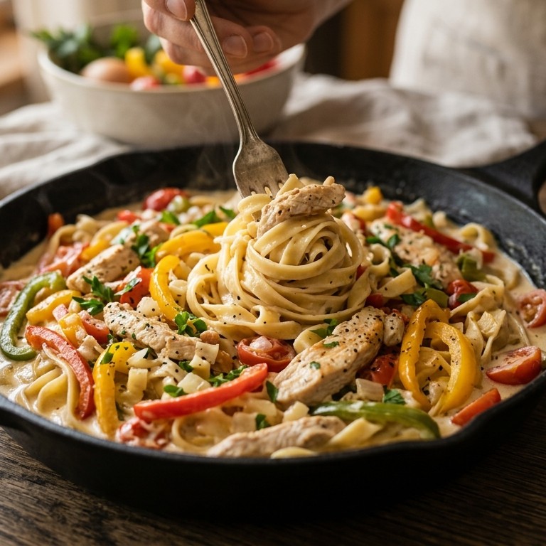 Pasta met kip en room( snel en goedkoop) recept