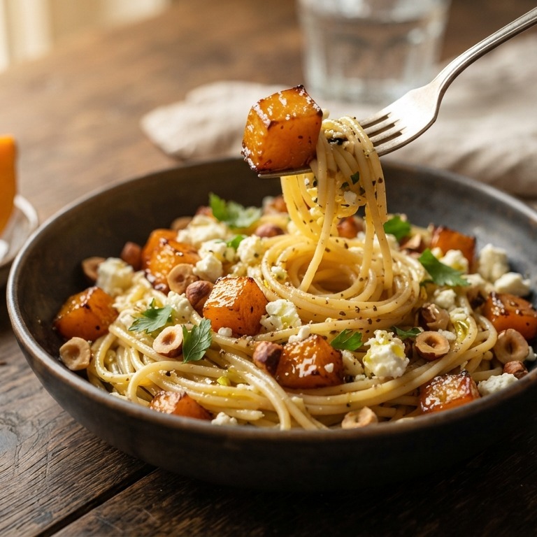 Pasta met pompoen recept