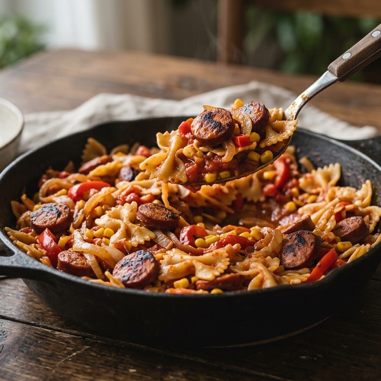 Pasta met rookworst van Syl recept