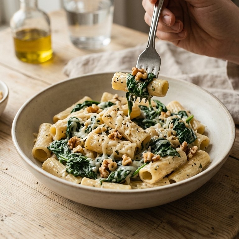 Pasta met spinazie recept