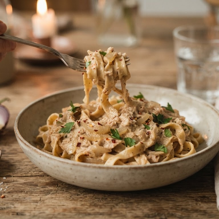 Pasta met tonijnsaus recept