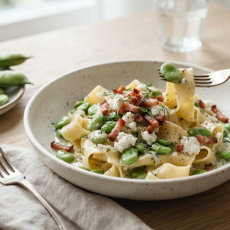 Pasta met tuinbonen recept