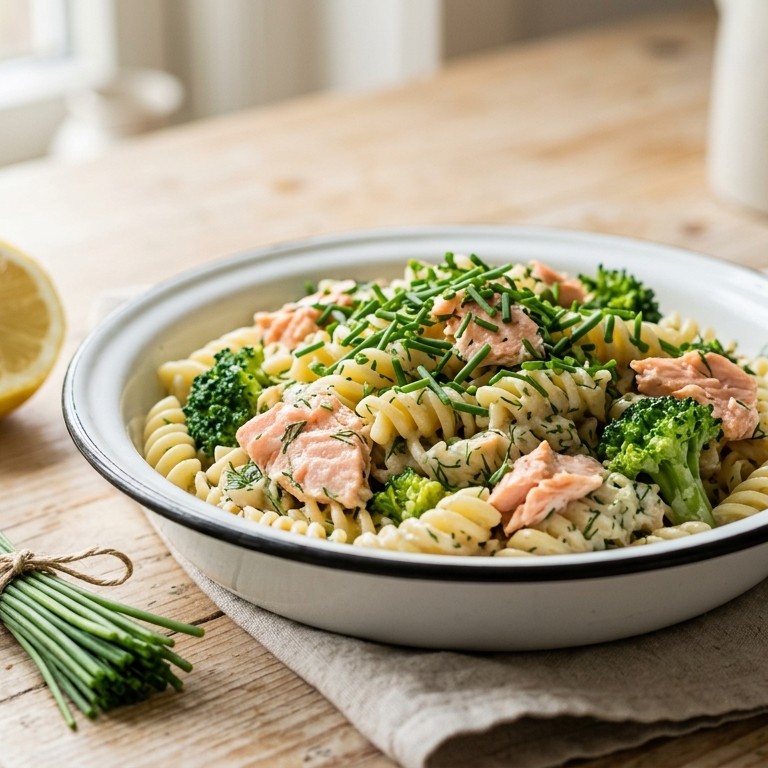 Pasta met zalm-broccolisaus recept