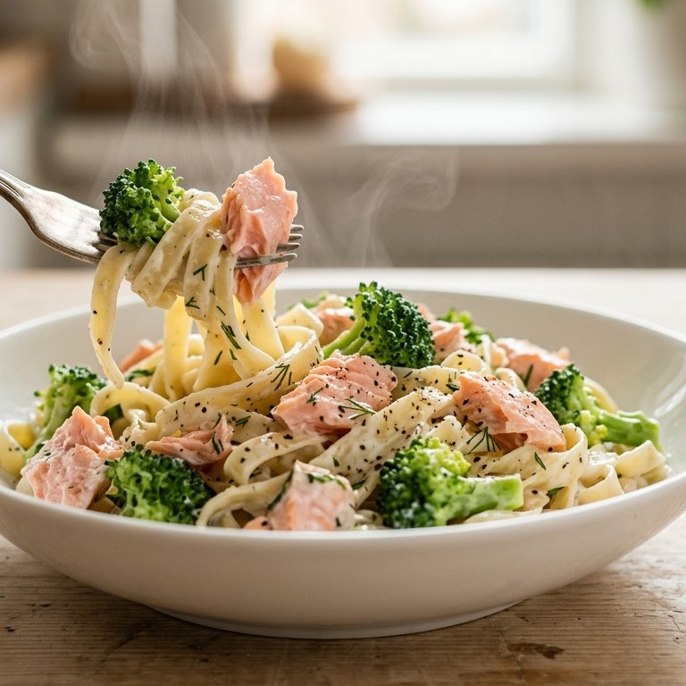 Pasta met zalm en broccoli recept