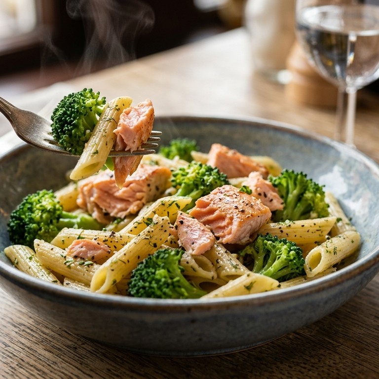 Pasta met zalm en broccoli recept