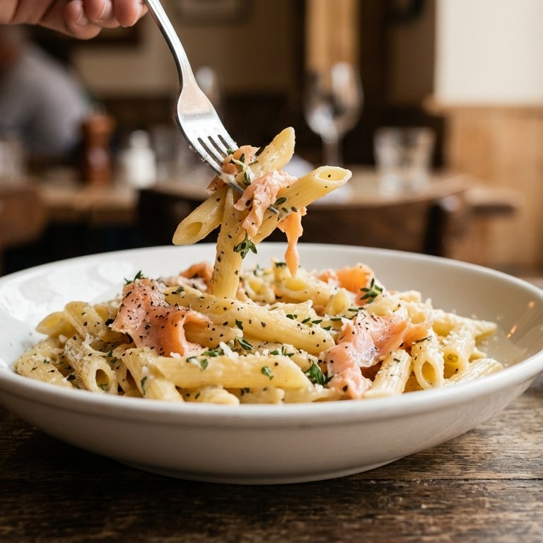 Pasta met zalm recept