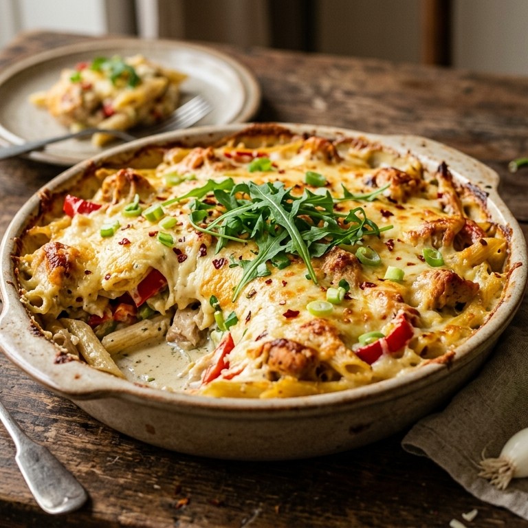 Pasta- ovenschotel met boursin recept