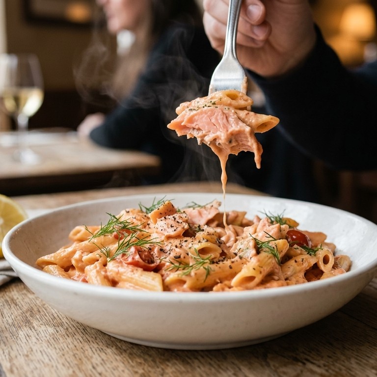 Pasta salmone recept