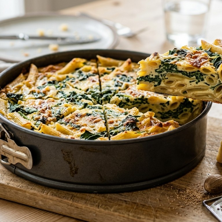 Pasta-spinazietaart recept