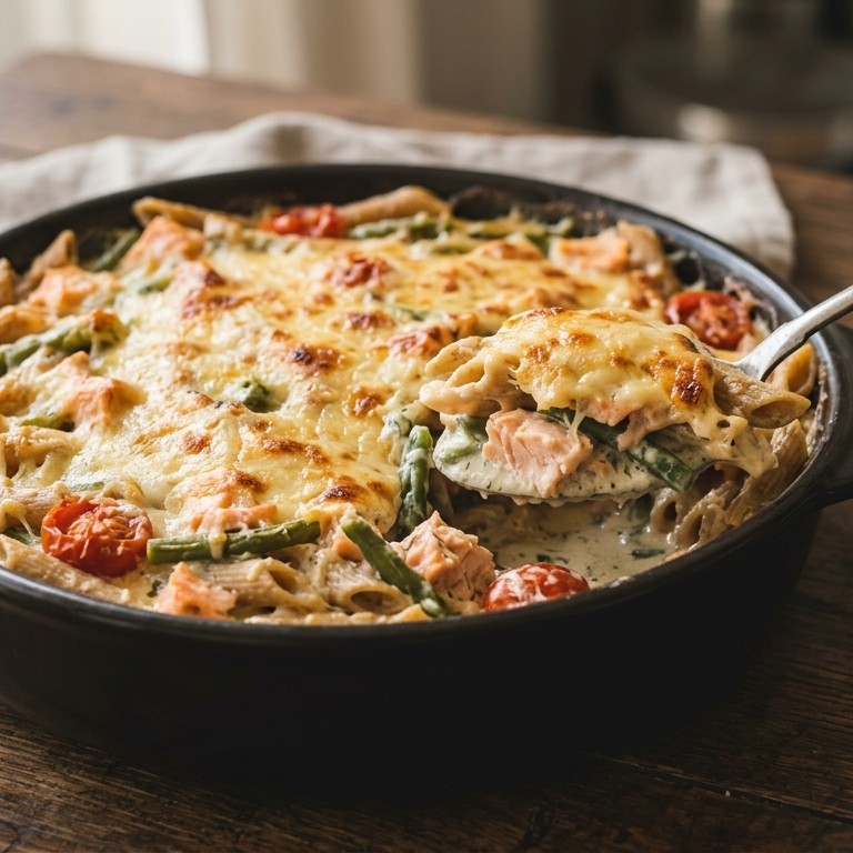 Pasta-zalmschotel recept