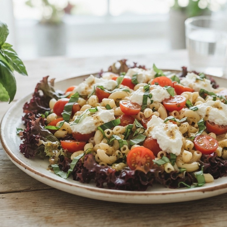 Pastasalade met ricotta en tomaten recept