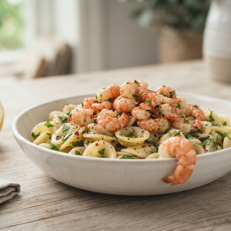Pastasalade met rivierkreeftjes recept