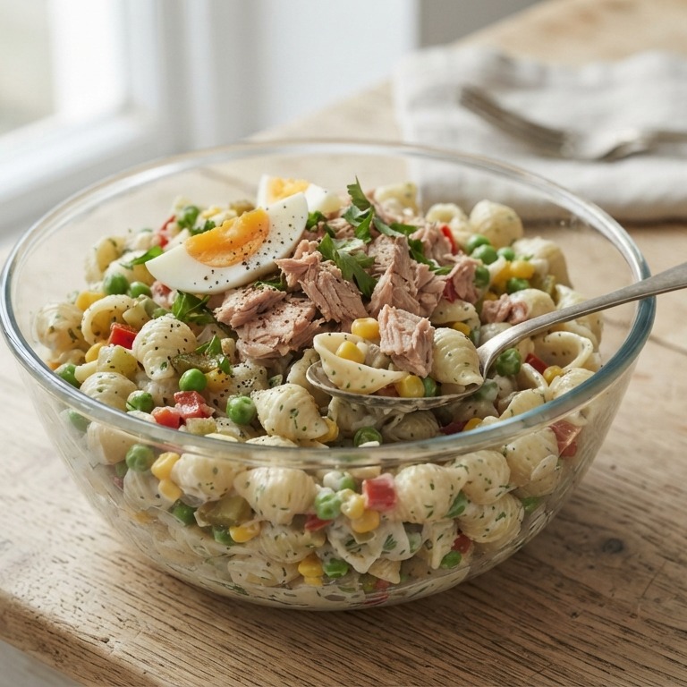 Pastasalade met tonijn recept