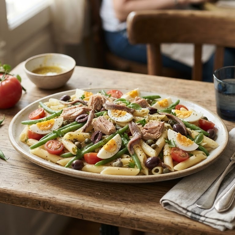 Pastasalade 'Nicoise' recept
