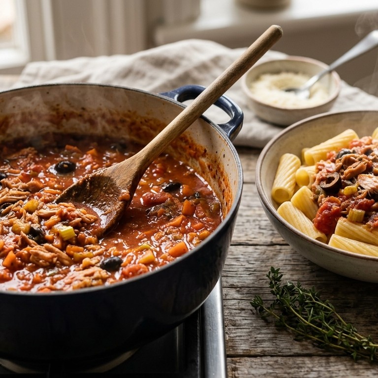 Pastasaus met tonijn of iets anders recept