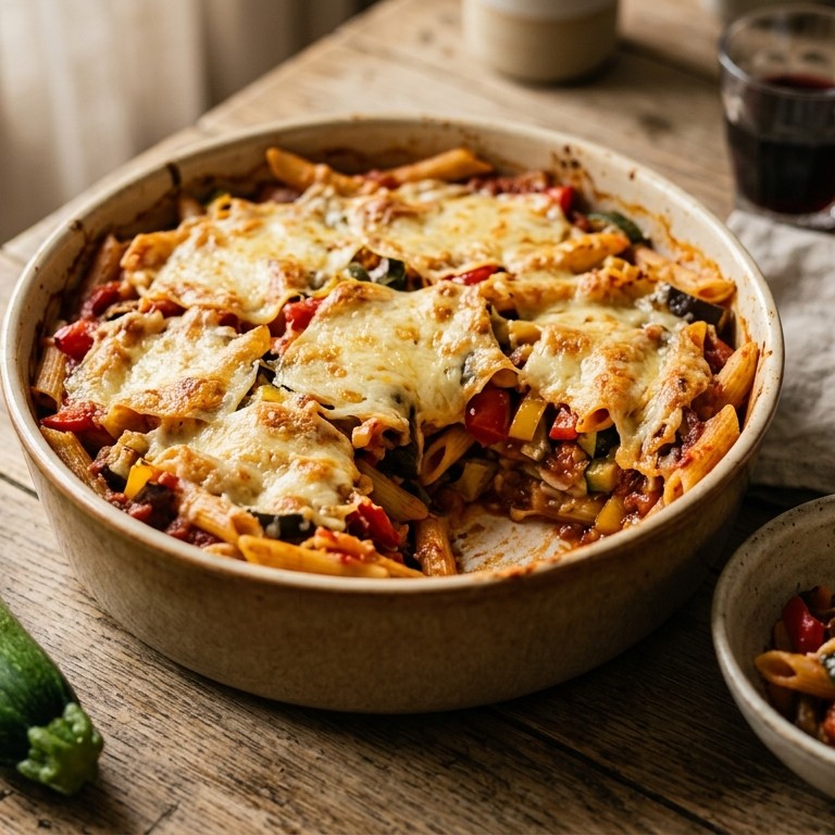 Pastaschotel met Italiaanse groenten en kaas recept