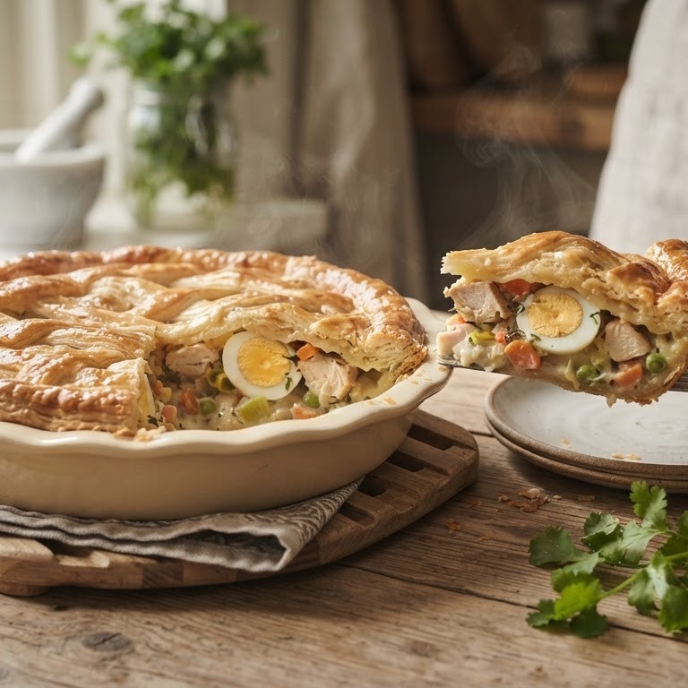 Pastei met kip en ei recept