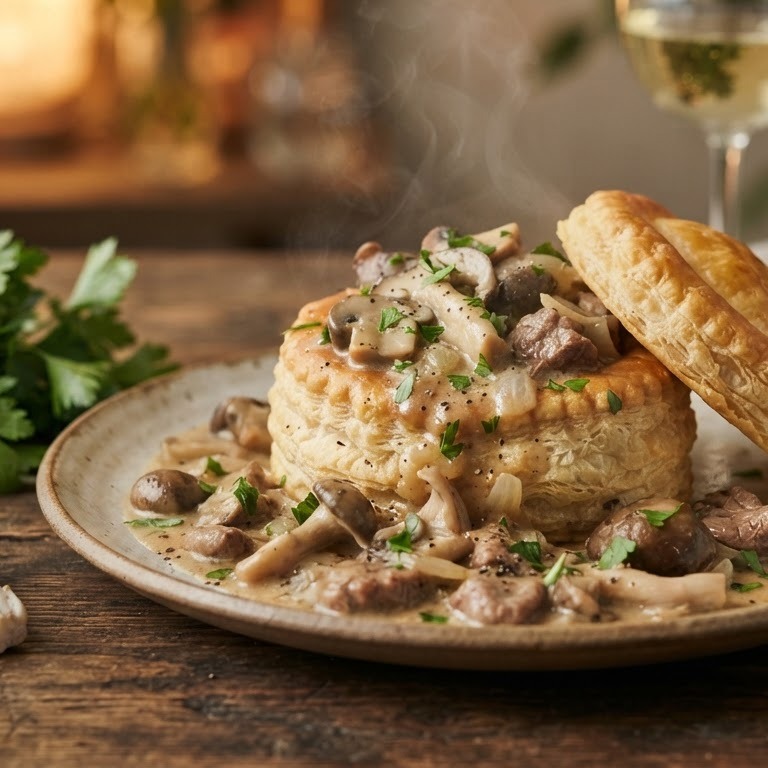 Pasteitje met champignonsaus recept