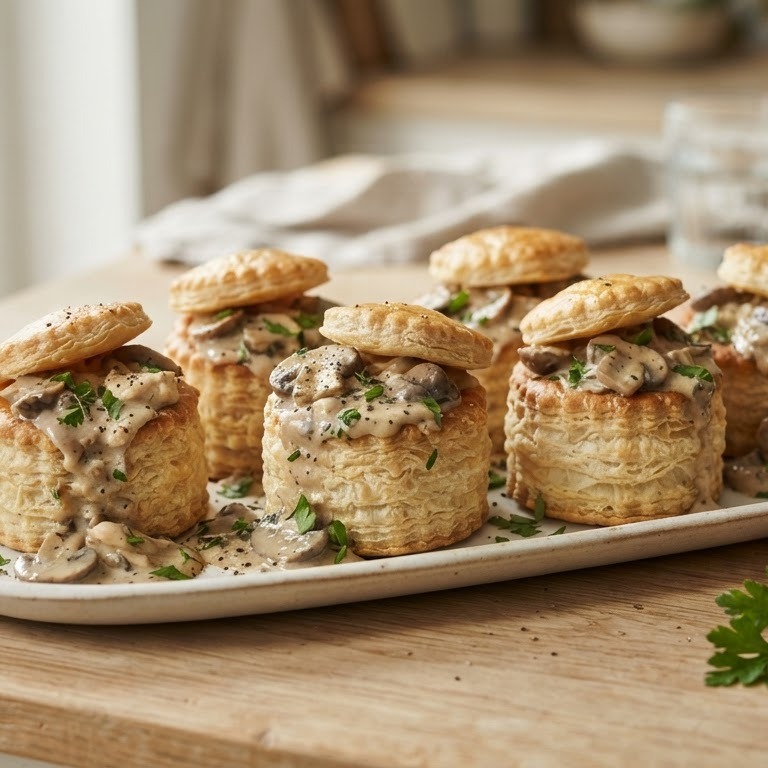 Pasteitjes met champignonragout voor buffet recept