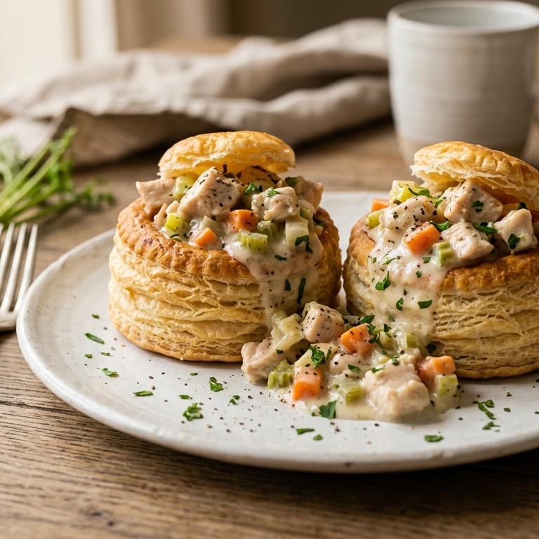 Pasteitjes met kippenragout recept