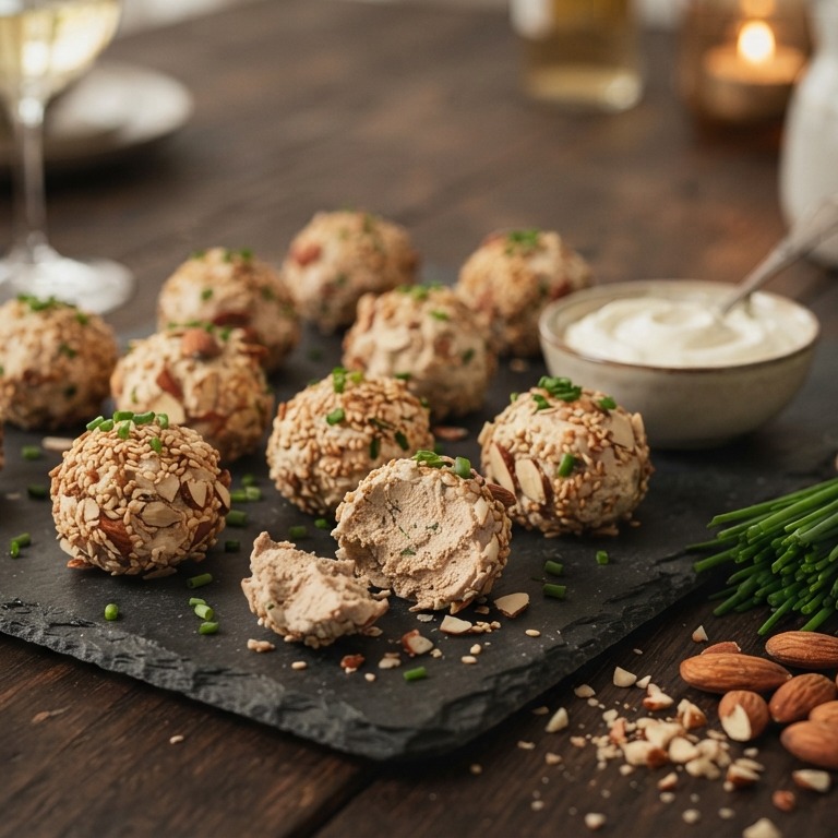 Patèbolletje met amandel en bieslook recept