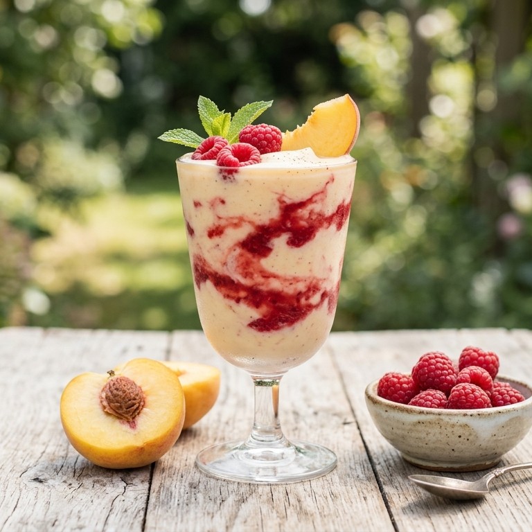 Peach Melba-smoothie recept