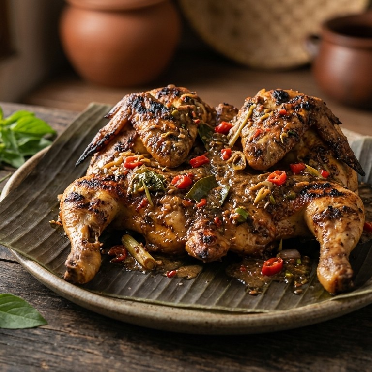 Pencok ajam (gegrilleerde kip in santen) recept