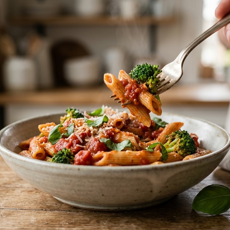 Penne met broccoli-tomatensaus recept