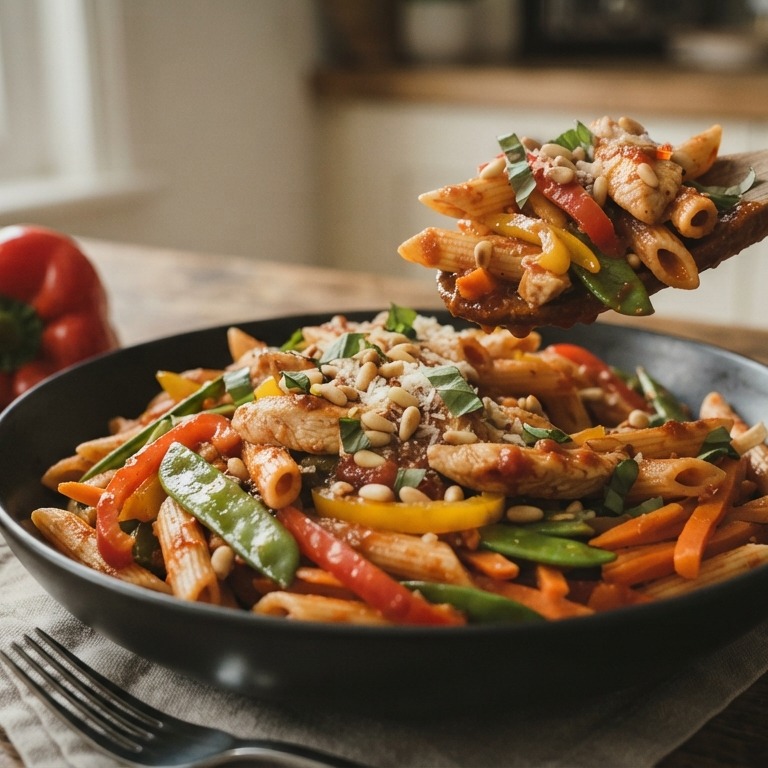 Penne met roerbakgroente recept